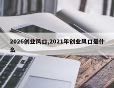 2026创业风口,2021年创业风口是什么